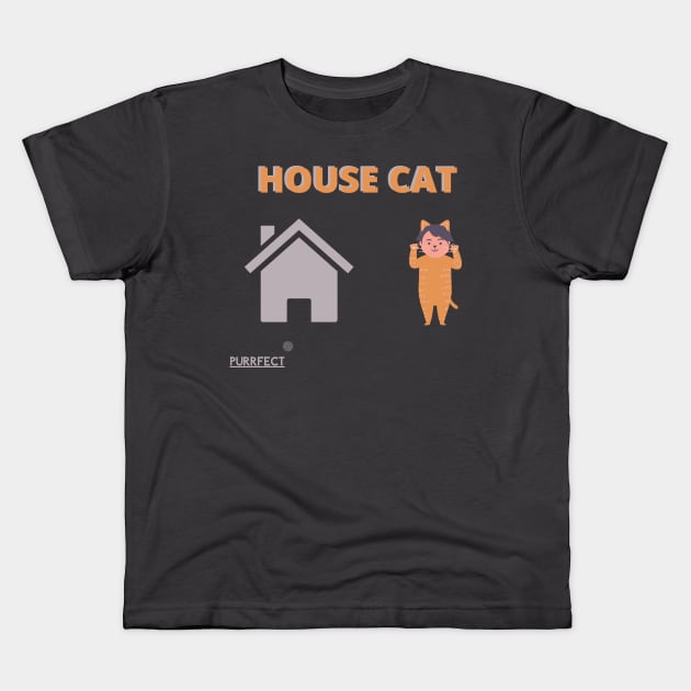 House Cat Kids T-Shirt by dmangelo